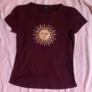 Burgundy with a star